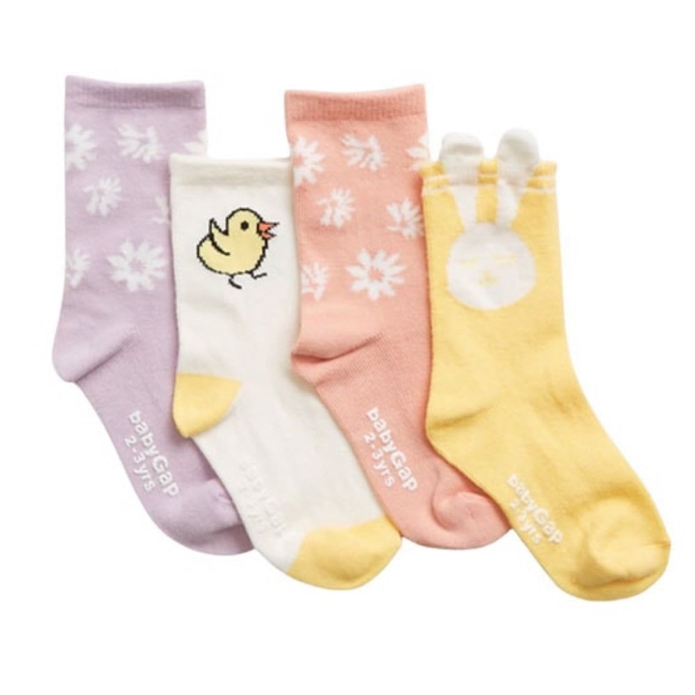 Baby Gap Kids Spring Socks 2-3 yrs OR 4-5 yrs Easter Toddler Bunny NWT!!